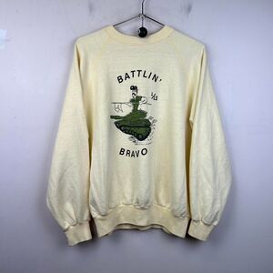 Very Rare 80s “Battlin' Bravo 1/13" Vietnam War Crewneck Sweatshirt Size XL